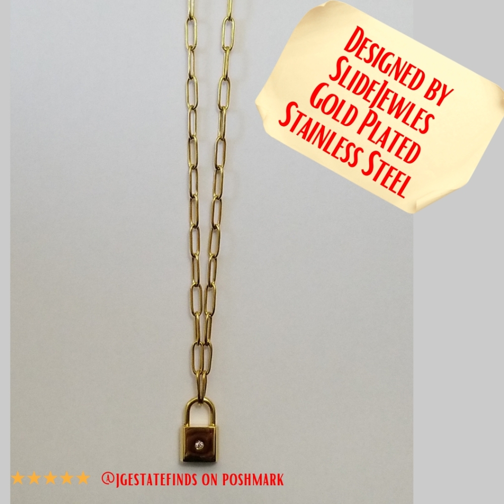 18k Gold Plated Premium Steel Necklace Designed by Slidejewels